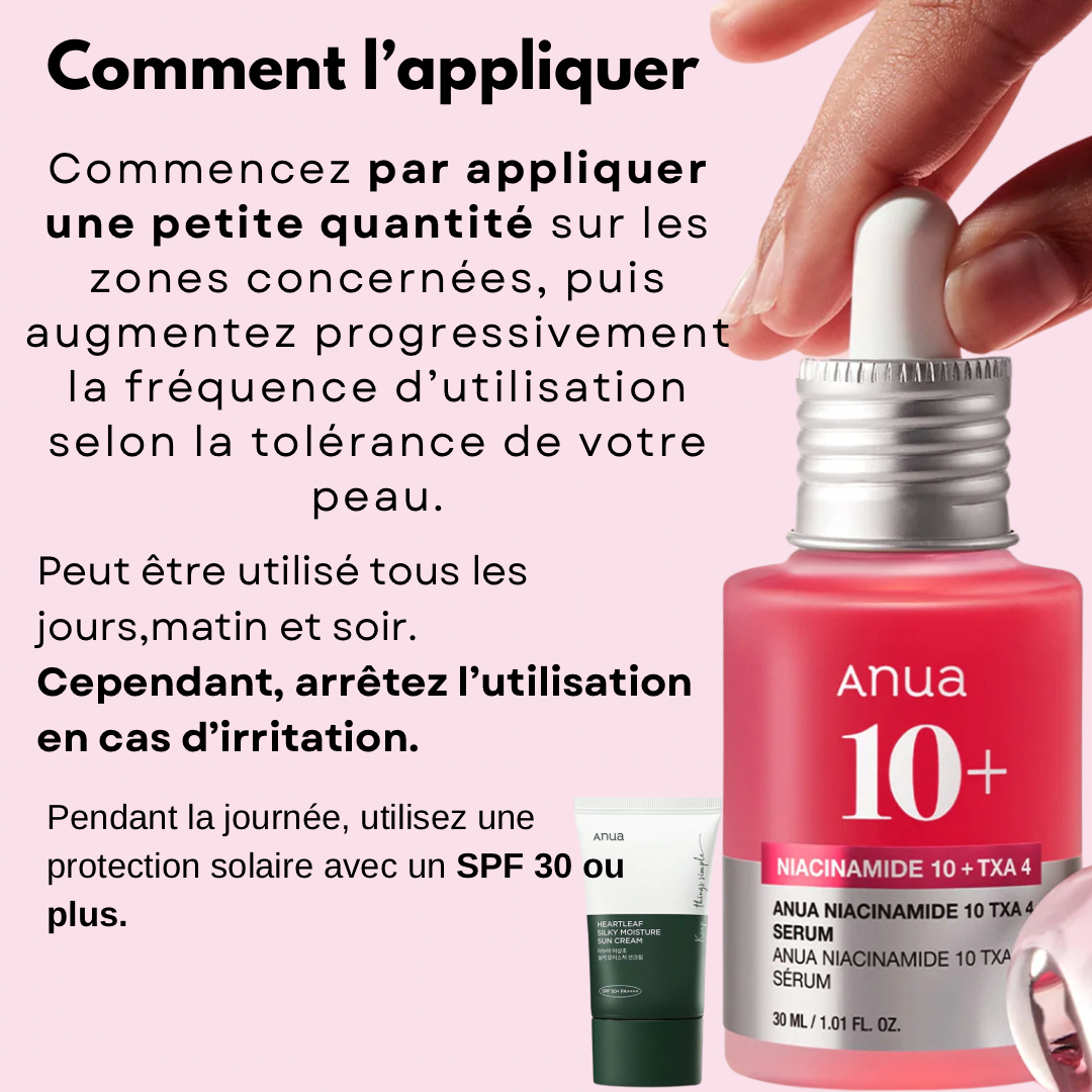 Serum Anua 10% de Niacinamide et  4% d'acide Tranexamique